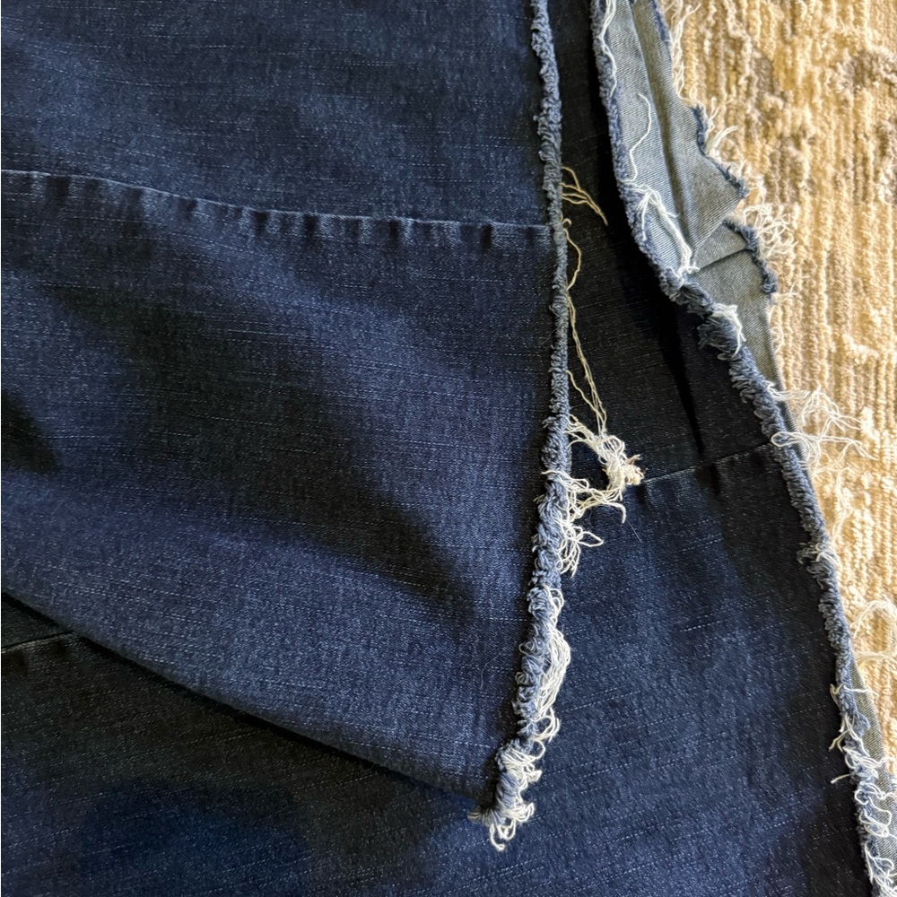 We The Free People Ma Cherie Flare Jeans - Dark Blue Lace Up Back - Picture 4 of 8